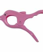 2x roze dolfijnen handdoek knijpers