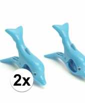 Dolfijnen handdoeken knijpers blauw 2 stuks