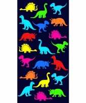 Gekleurd badlaken dinosaurus print dino 70 x 140 cm