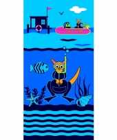 Gekleurd badlaken diving school 70 x 140 cm