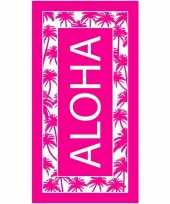 Roze wit badlaken aloha 90 x 170